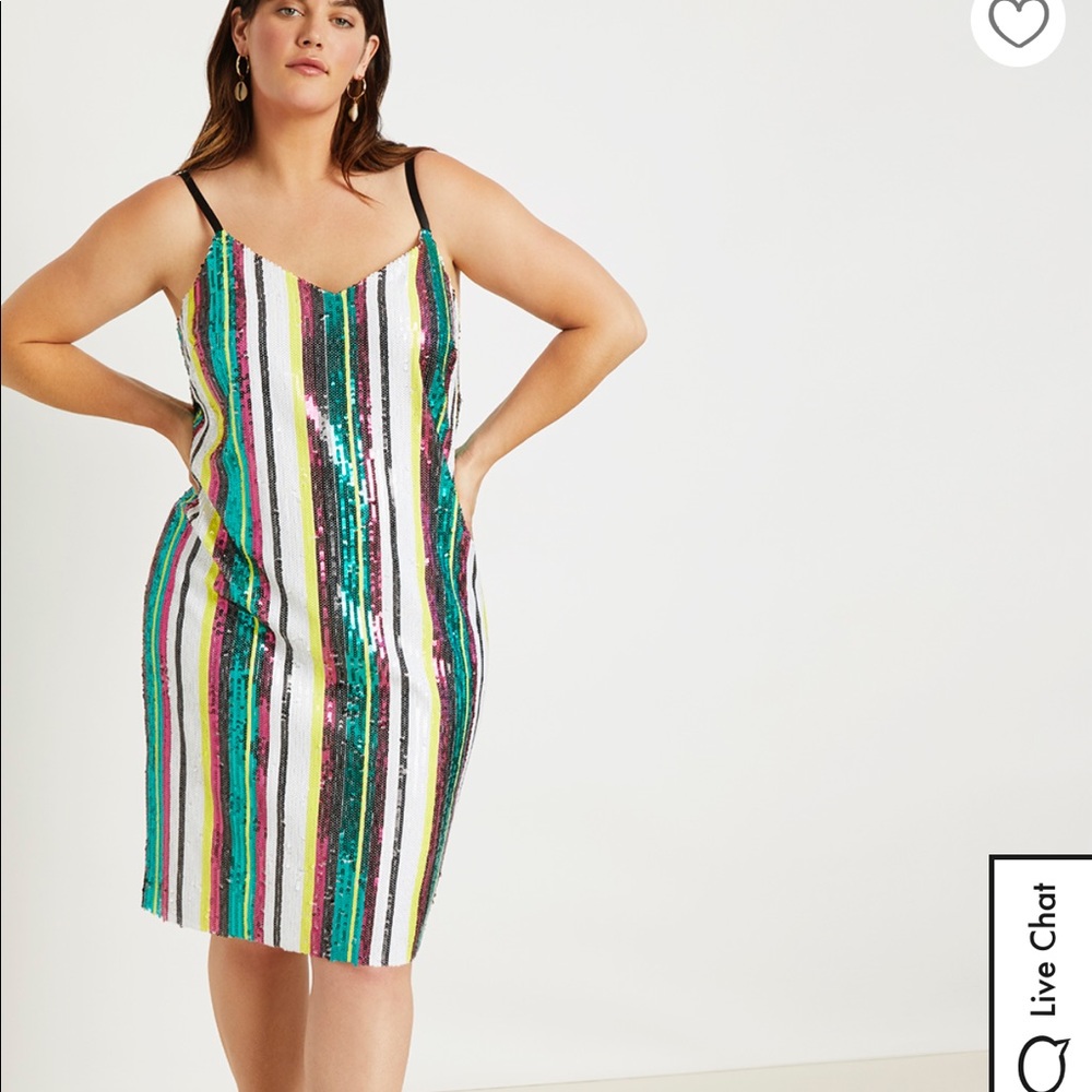 ELOQUII rainbow sequin cocktail dress - Picture 4 of 4